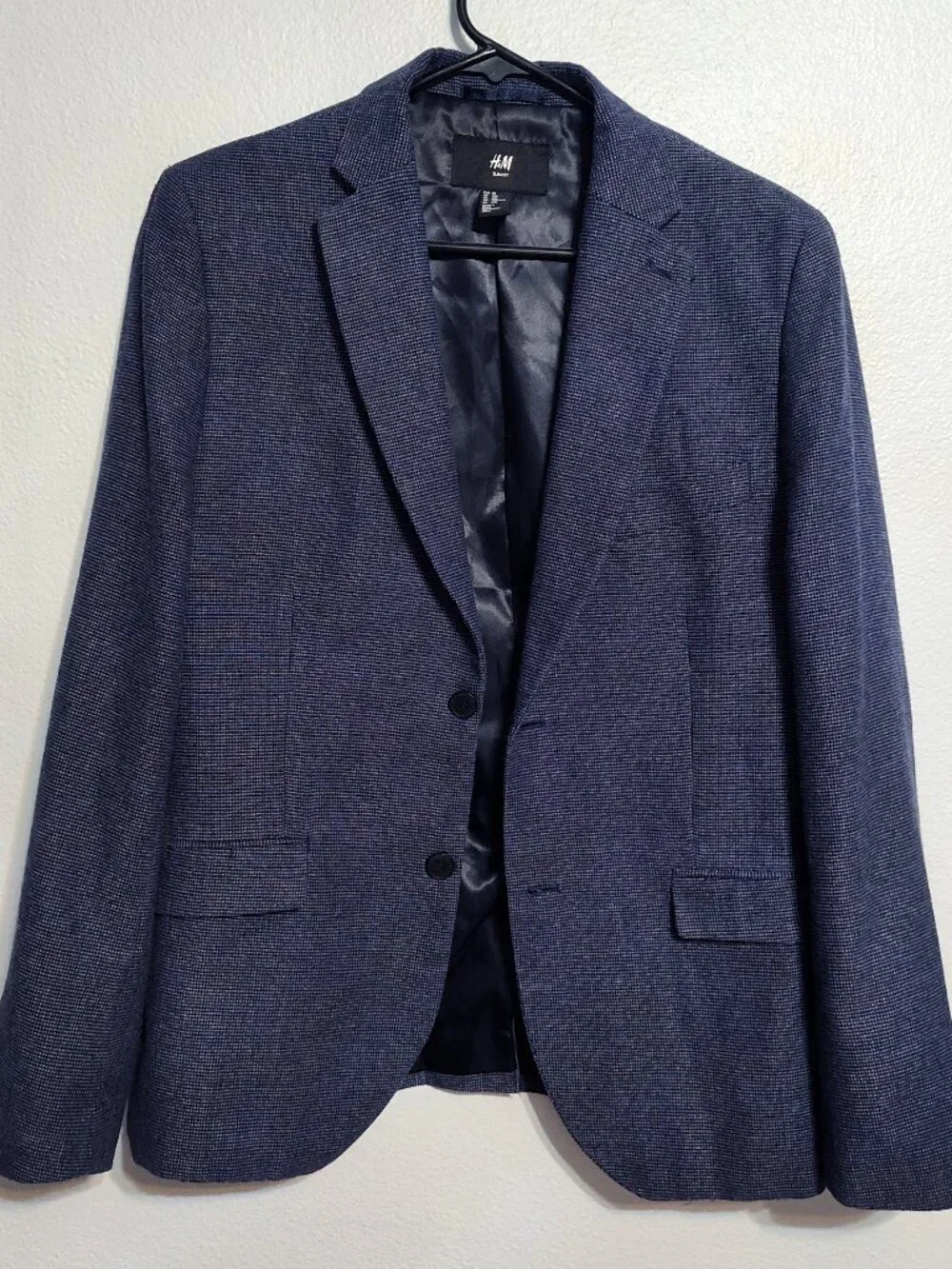 HM H&M 42R mens men slim fit blazer suit jacket blue like new